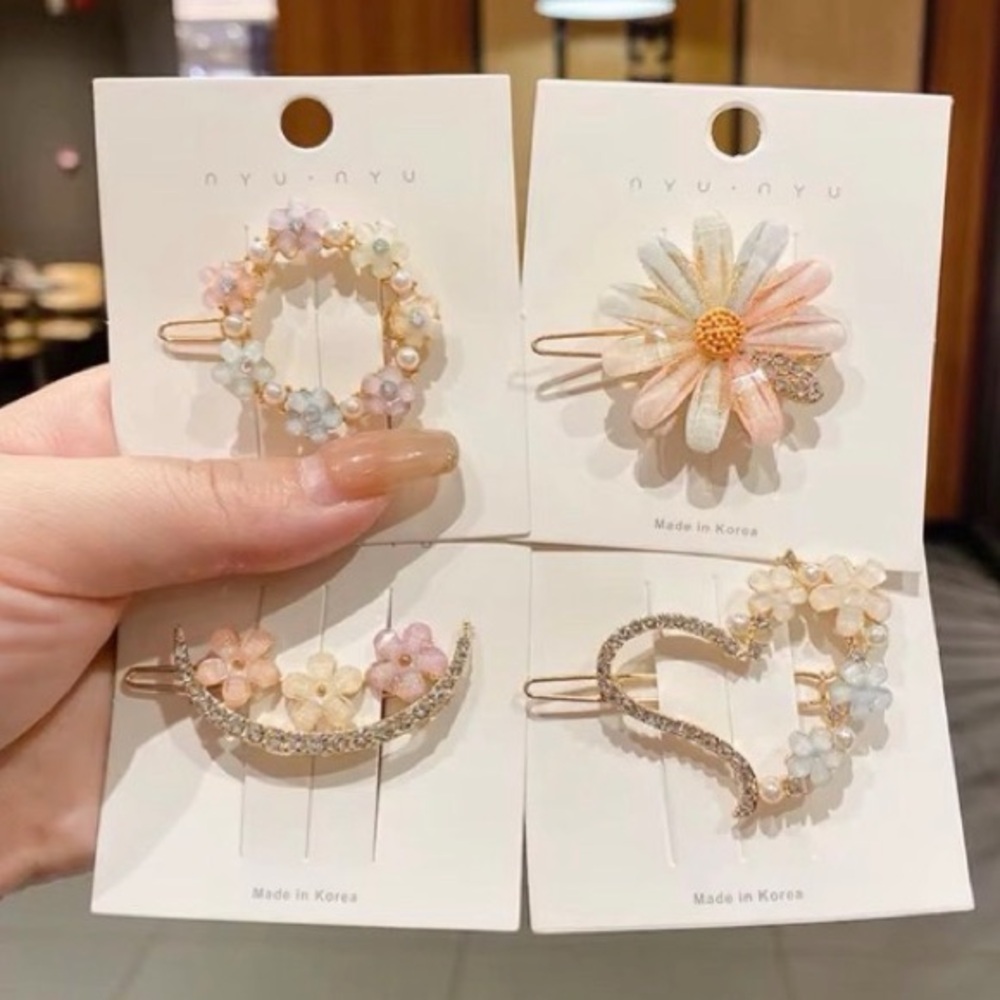 Pastel Floral Hair Clip Set